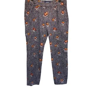 Old Navy Pixie Pants 10 Dark Floral Casual Mid Rise Skinny Ankle Cottagecore